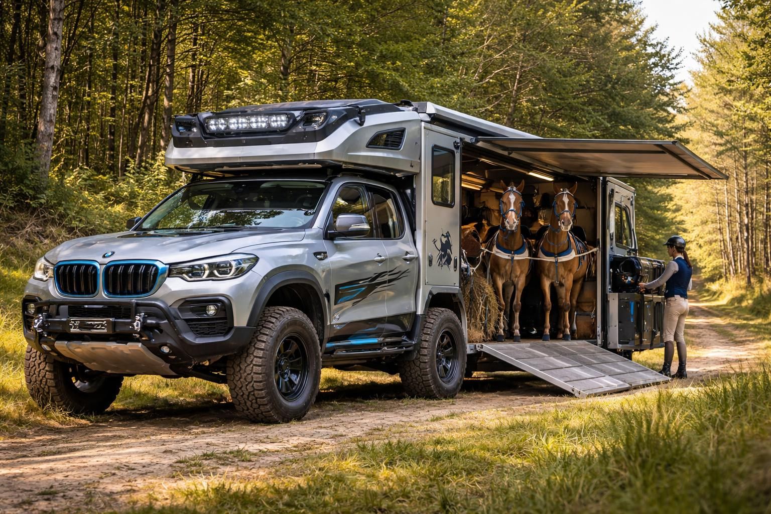 découvrez le nouveau 4x4 spécialement conçu par bmw pour l'endurance équestre, idéal pour transporter en toute sécurité et confort les chevaux de compétition.