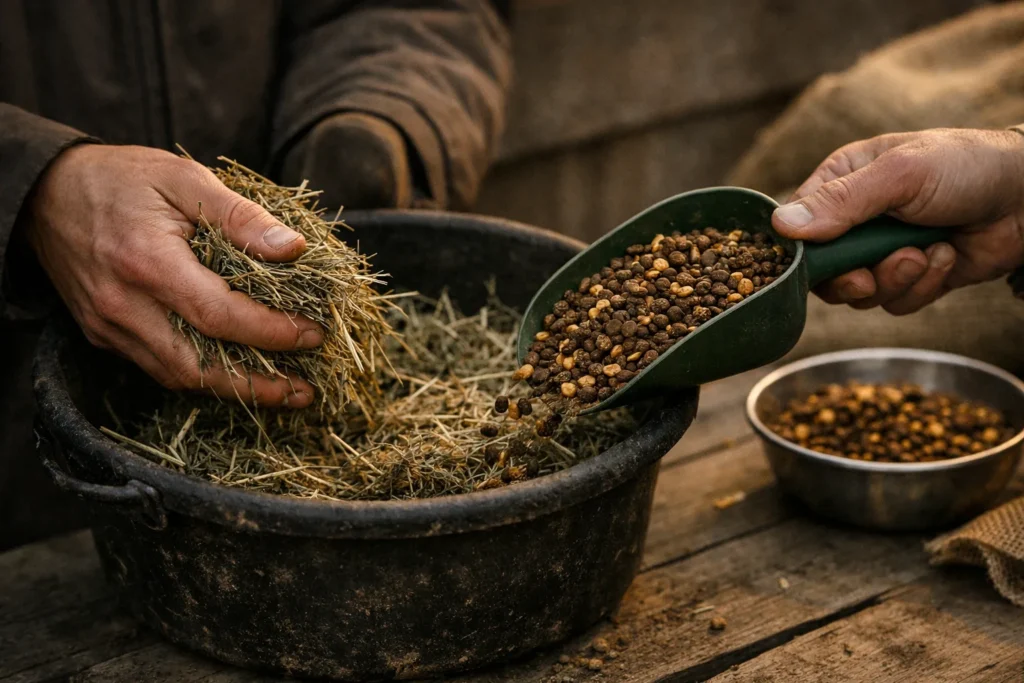 Ration d&rsquo;un cheval d&rsquo;endurance : fourrage d&rsquo;abord, concentré ensuite