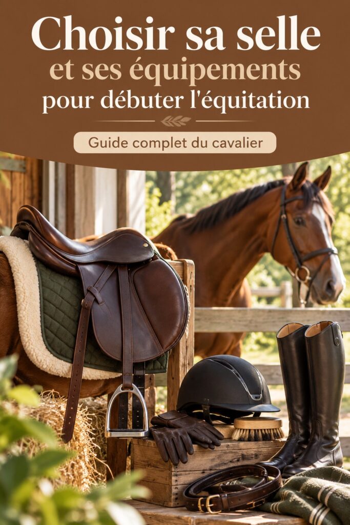 Cavalier débutant avec une selle bien ajustée sur son cheval en pleine nature.
