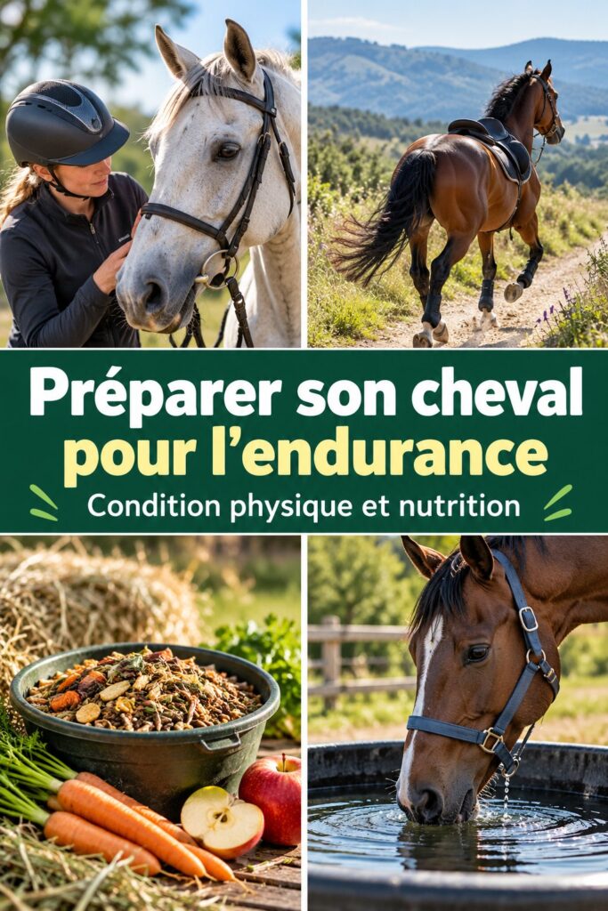 Un cheval bien préparé pour l'endurance en plein air