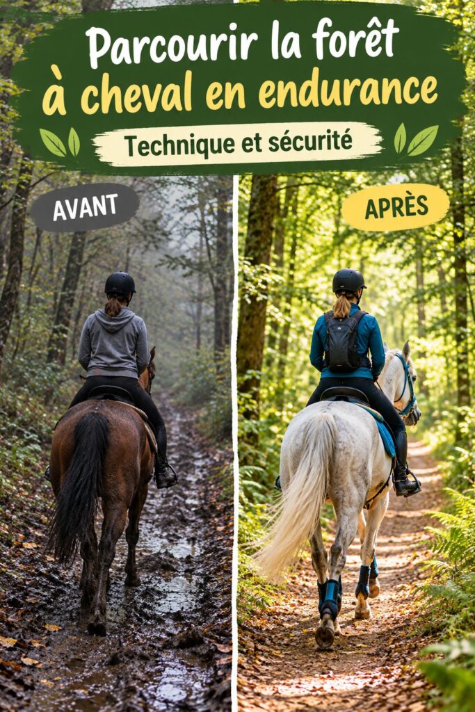 Parcourir la forêt à cheval en endurance