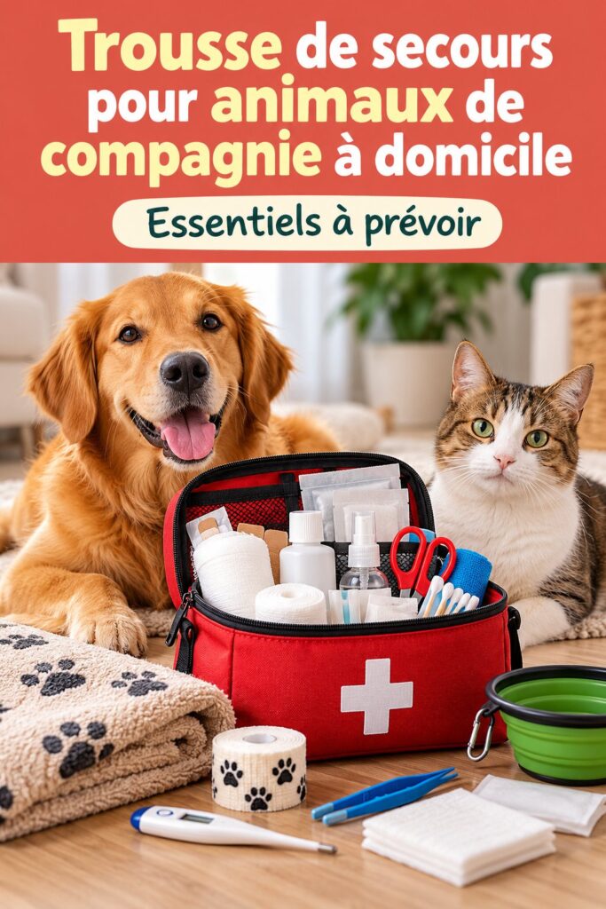Trousse de secours pour animaux de compagnie avec divers équipements de soin